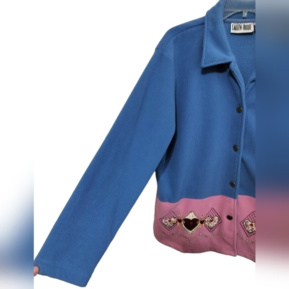 1683)Vintage Valentine's Day Button up Pocket Cardigan Size Large - Picture 2 of 9